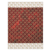 クリスマス金ゴールドホリーオンフェスティバルレッド テーブルクロス (正面)