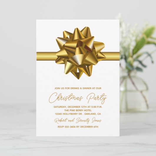クリスマス金ゴールドボウパーティの招待状 (スタンド正面)