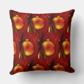 クリスマス金ゴールドボーブルレッドパターン背景 クッション (裏面)