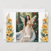 クリスマス金ゴールドポインセティアスインスピレーションフローラ 招待状 (正面)