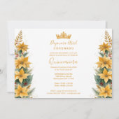 クリスマス金ゴールドポインセティアスインスピレーションフローラ 招待状 (裏面)