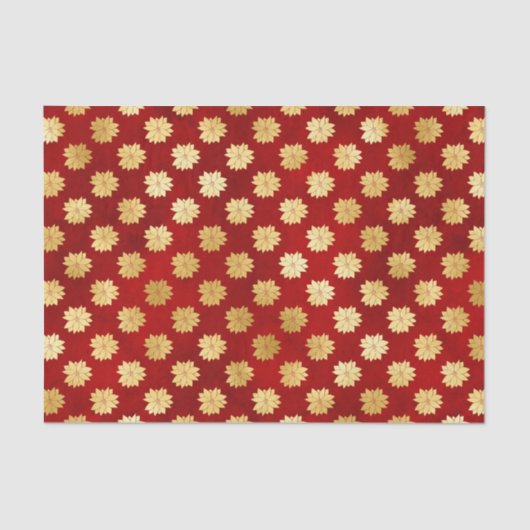 クリスマス金ゴールドポインセティアス赤 薄葉紙 (正面)