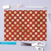 クリスマス金ゴールドポインセティアス赤 薄葉紙 (クラフト)