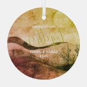 クリスマス金ゴールドマウンテンアドベンチャーアウトドアカップル ガラスオーナメント (裏面)