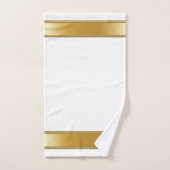 クリスマス金ゴールドメタリックとホワイト バスタオルセット (ハンドタオル)