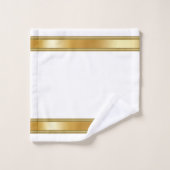 クリスマス金ゴールドメタリックとホワイト バスタオルセット (ウォッシュタオル)