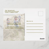 クリスマス金ゴールドメリークリスマスエレガント書道 箔シーズンポストカード (裏面)