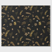 クリスマス金ゴールドモダンアーチブラック ラッピングペーパー (フラット)