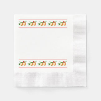 クリスマス金ゴールドラウンドベルとレッドリボン縁ど 縁ありカクテルナプキン