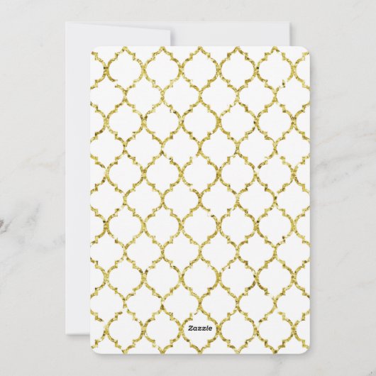 クリスマス金ゴールドルッククローバー写真と名前の追加 シーズンカード (裏面)