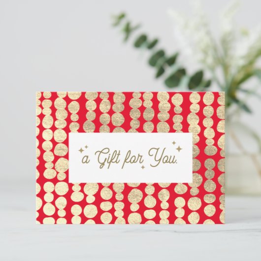 クリスマス金ゴールドレッドギフト証明書 (スタンド正面)