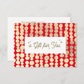 クリスマス金ゴールドレッドギフト証明書 (正面/裏面)