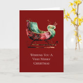 クリスマス金ゴールドレッドグリーンスリー カード (黄色い花)