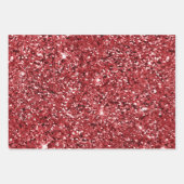 クリスマス金ゴールドレッドホワイトグリッターストライプズ ラッピングペーパーシート (正面2)