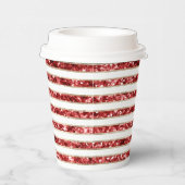 クリスマス金ゴールドレッドホワイトグリッターストライプズ 紙コップ (右)