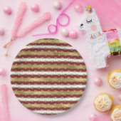 クリスマス金ゴールドレッドホワイトストライプグリッターハート ペーパープレート (パーティー)