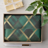 クリスマス金ゴールド及びグリーン格子模様 薄葉紙 (ギフト)