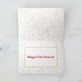 クリスマス金ゴールド喜びと(鳥)ショウジョウコウカンチョウ カード (内部)