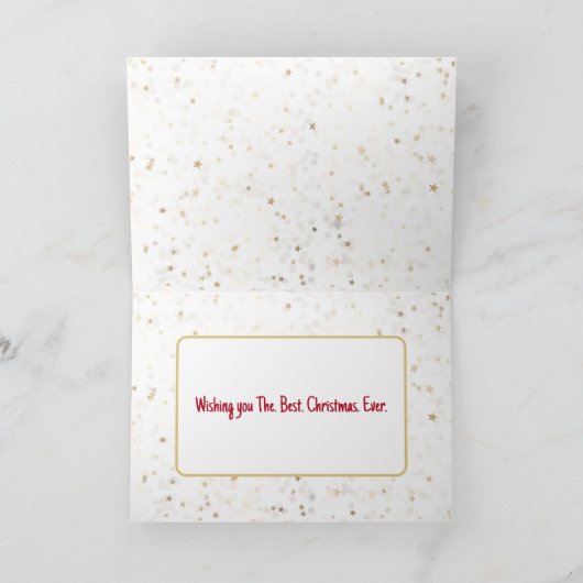 クリスマス金ゴールド喜びと(鳥)ショウジョウコウカンチョウ カード (内部)