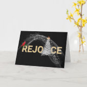 クリスマス金ゴールド喜びと(鳥)ショウジョウコウカンチョウ カード (黄色い花)