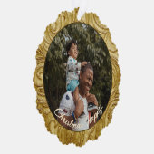 クリスマス金ゴールド旋回写真テンプレート オーナメントカード (右)