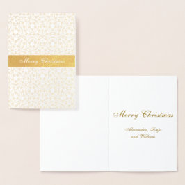 クリスマス金ゴールド星パタパーソナライズされたーン黄 箔カード