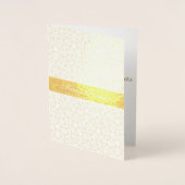 クリスマス金ゴールド星パタパーソナライズされたーン黄 箔カード (正面)