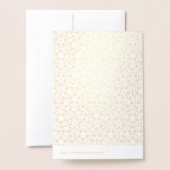 クリスマス金ゴールド星パタパーソナライズされたーン黄 箔カード (裏面封筒付き)