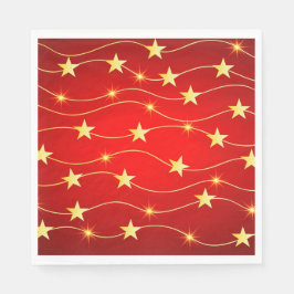 クリスマス金ゴールド星 スタンダードランチョンナプキン