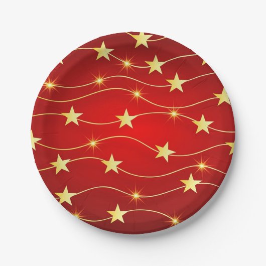 クリスマス金ゴールド星 ペーパープレート (正面)