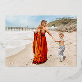 クリスマス金ゴールド植物園区フォトフレームグリーン 箔シーズンカード (裏面)