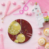 クリスマス金ゴールド玉 ペーパープレート (パーティー)