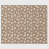 クリスマス金ゴールド茶色の白かわいい雪片パターン ラッピングペーパー (フラット)