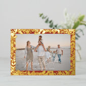 クリスマス金ゴールド赤い植物体メリーの写真 箔シーズンカード (立ち正面)