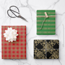 クリスマス金ゴールド赤い緑の黒いアンティークレース