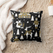 クリスマス金ゴールド16x16 クッション (ブランケット)