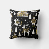 クリスマス金ゴールド16x16 クッション (裏面)