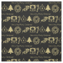 クリスマス金ゴールド/ブラックホリデーアイコニックパターン