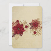 クリスマス金ゴールド/レッドスターテーブルカード 招待状 (裏面)