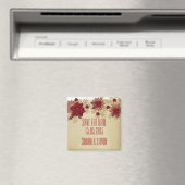 クリスマス金ゴールド/レッドスター日付を保存 マグネット (インサイチュ (食洗機))