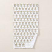 クリスマス金ゴールド/白い映画の天使の恵み バスタオルセット (ハンドタオル)