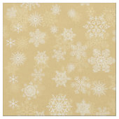 クリスマス金ゴールド、白い雪 ファブリック (クローズアップ)