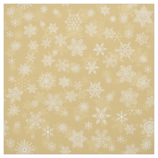 クリスマス金ゴールド、白い雪 ファブリック (見本)
