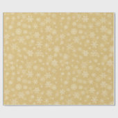 クリスマス金ゴールド、白い雪 ラッピングペーパー (フラット)