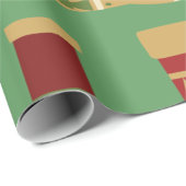 クリスマス金ゴールド、赤、緑の靴下 ラッピングペーパー (ロールコーナー)