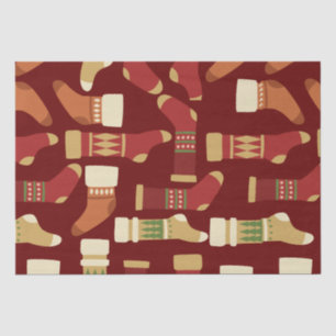 クリスマス金ゴールド、赤、緑の靴下 薄葉紙