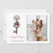 クリスマス鍵引っ越しましたフォトホリデーカード (正面)