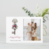 クリスマス鍵引っ越しましたフォトホリデーカード (スタンド正面)