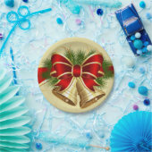 クリスマス鐘金テーブルウェア ペーパープレート (パーティー)