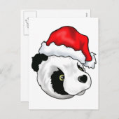 クリスマス間抜けの帽子をかぶる シーズンポストカード (正面/裏面)